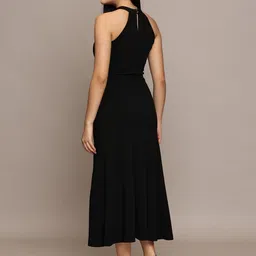 French Connection Halter Neck Crepe Sheath Midi Dress image 3