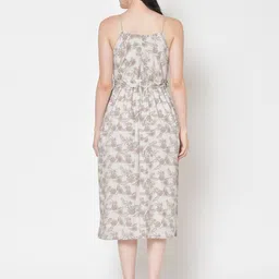 BAESD Floral Print Shoulder Straps Fit & Flare Midi Dress image 5