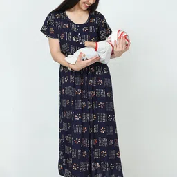 9shines Label Printed Flared Sleeve Maternity A-line Maxi Dress image 3