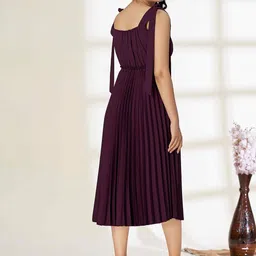 TextileNow Pleated Shoulder Tie-ups Dress image 5