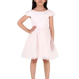 Miyo Girls Cap Sleeves Gathered Or Pleated Fit & Flare Dress image 2