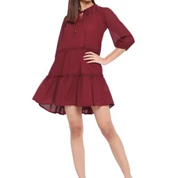 ALL WAYS YOU Tie-Up Neck Tiered Fit & Flare Midi Dress image 2