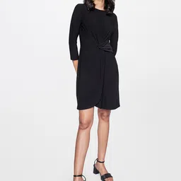 AND Women Black Georgette Sheath Dress image 2