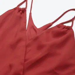 DODO & MOA Red Halter Neck Crepe Maxi Maxi Dress image 2