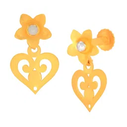 BHIMA Jewels 22K Hallmark 916 Purity Yellow Gold Floral Heart Drop-picture-4