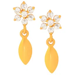 BHIMA Jewels 22K Hallmark 916 Purity Yellow Gold Floral Stone Drop-picture-10