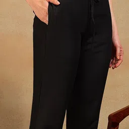 KALINI Floral Embroidered V-Neck Anarkali Kurta with Trousers & With Dupatta image 3