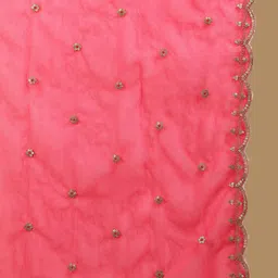 KALINI Floral Embroidered V-Neck Anarkali Kurta with Trousers & With Dupatta image 4