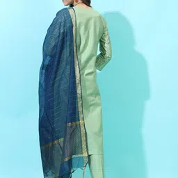 Vishudh Women Floral Kurta with Trouser & Dupatta image 5