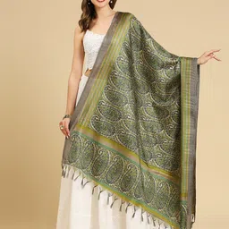 Dupatta Bazaar Paisley Printed Art Silk Dupatta-picture-4