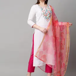 KALINI Women Floral Embroidered Kurta with Trousers & With Dupatta-picture-20