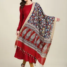 Dupatta Bazaar Ethnic Motifs Printed Kalamkari Cotton Dupatta-picture-13