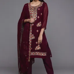 LeeliPeeri Designer Floral Embroidered Unstitched Dress Material-picture-36