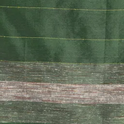 THE WEAVE TRAVELLER Women Green Striped Dupatta image 2