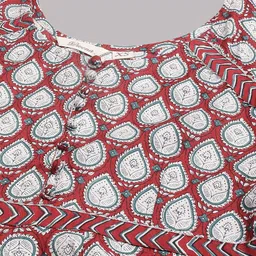 Divena Floral Printed Gotta Patti Anarkali Pure Cotton Kurta with Trousers & Dupatta image 2