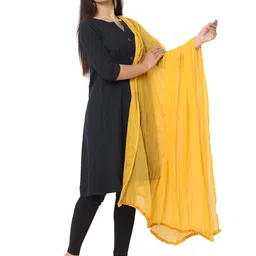 HELLA FASHIONS Solid Silk Dupatta image 3