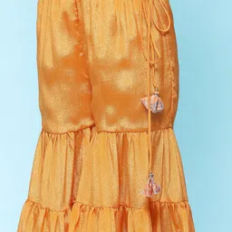 Biba Girls Floral Printed Gotta Patti Kurta with Sharara & Dupatta image 3