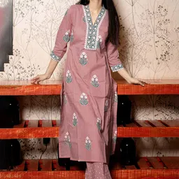 GoSriKi Floral Printed Straight Kurta With Palazzos And Dupatta image 3