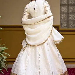 BAARO MASI Woven Design V-Neck Gotta Patti Ready To Wear Lehenga Choli With Dupatta image 5