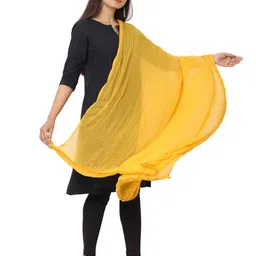 HELLA FASHIONS Solid Silk Dupatta image 5