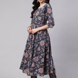 Nayo Floral Printed Pure Cotton Kurta with Trousers & Dupatta image 5