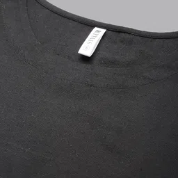 Stylum Women Black Striped Panelled Kurti with Trousers & With Dupatta image 2