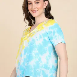 Maaesa Tie and Dyed V-neck Top image 2