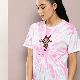 Powerpuff Girls by Kook N Keech Dyed Drop-Shoulder Sleeves Pure Cotton T-shirt image 3
