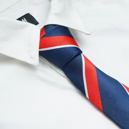 axlon Navy Blue Stripped Tie For Men – Formal Ties Set With Pocket Square & Tie Pin Clip For Mens, Silk Neckties Gift Sets For Men’s (AX24_31) image 5