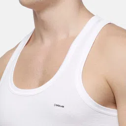 Dollar Men Pack Of 7 White Solid Lehar Innerwear Vests MLHVE-01-PO7 image 4