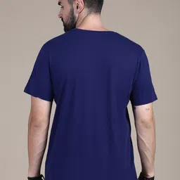 The Roadster Lifestyle Co. Navy Blue Round Neck Cotton T-Shirt image 4