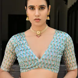 VISHNU WEAVES Floral Silk Cotton Jamdani Saree image 4