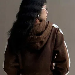 LULU & SKY Women Brown Colourblocked Hooded Sweatshirt image 4