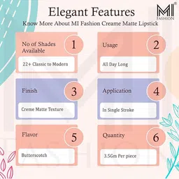MI FASHION Set Of 4 Creme Matte Weightless Long-Lasting Lipstick - 3.5g Each image 5