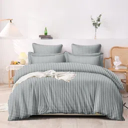 MORADO Glace Cotton 210 TC Single Bed Size Duvet Cover/Quilt Cover/Rajai Cover/Blanket Cover with Zipper (60x90 Inches,Grey) image 1