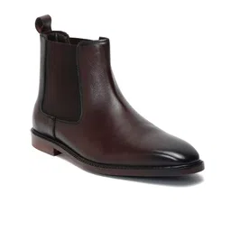Teakwood Leathers Men Mid Top Block Heel Leather Chelsea Boots image 4