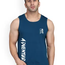 SLOWLORIS Pack Of 2 Printed Gym Innerwear Vests SL26 COMBO (LOUD OLIVE) (ADV PEACOCK) image 2