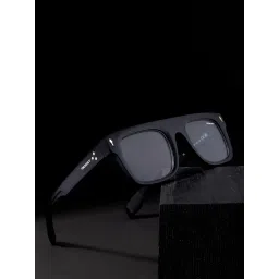 RESIST EYEWEAR Unisex UV Protected Black Clear Square Sunglasses (49) image 5