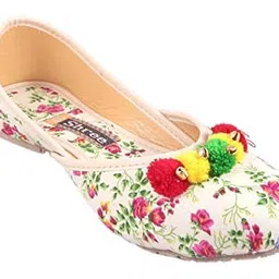 shree ol Rajasthani Jaipuri Ethnic Belly Jutti for Women Girls(Sky Blue) image 4