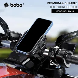 BOBO BM14 Quick Release Enhanced BM4 Waterproof Bike/Motorcycle/Scooter Mobile Phone Holder Mount, Ideal for Maps and GPS Navigation (Silver) image 3