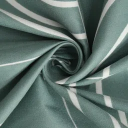 Bajo's Green & White Geometric 250 TC Cotton Fitted King Bedsheet with 2 Pillow Covers image 3