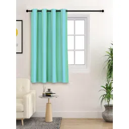 Saral Home Joy Cotton Window Curtains 2Pcs, Green. 4x5 Feet image 1