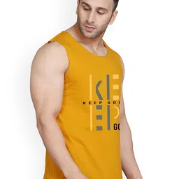 SLOWLORIS Pack Of 2 Printed Cotton Gym Vests-SL26 COMBO (LOUD PEACH) (KEEP MUSTARD) image 4