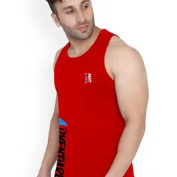 SLOWLORIS Pack Of 2 Printed Bio-Wash Innerwear Vests SL26 (PEACH KEEP) (RED ADV) image 2