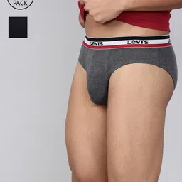 levis Levi's Pack of 2 Smartskin Technology Cotton Briefs with Tag Free Comfort #002A-BRIEF image 1