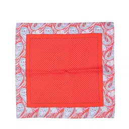 The Tie Hub Men Red Silk Printed Pocket Squares image 4