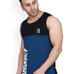 SLOWLORIS Pack Of 2 Printed Bio-Wash Cotton Gym Vests SL26 (WHITE KEEP) (BLACKPEACOCK ADV image 3