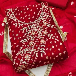 peachmode Women Embroidered 3-Piece Unstitched Dress Material image 1