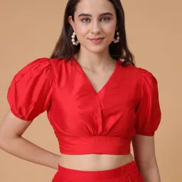 frolic rolic Women Slip-On Blouse with Puffed-Sleeves image 1