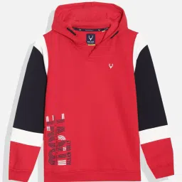 allen solly Boys Typographic Print Hooded Sweatshirt image 1